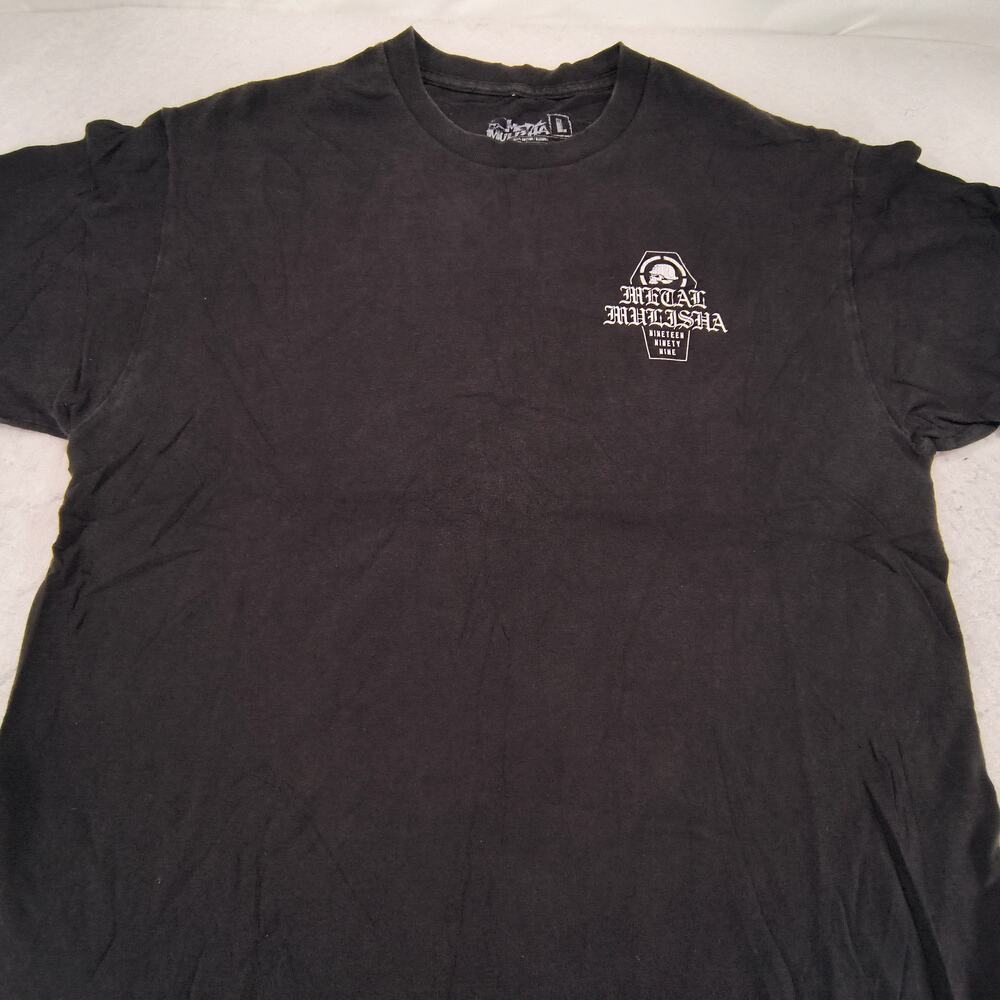 Metal Mulisha Crew Neck Short Sleeve Graphic Shirt Mens Size L Black White